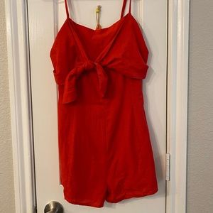 Red tie romper